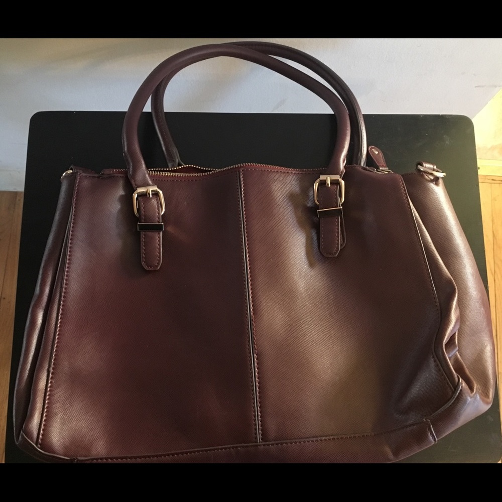 Accessorize Burgundy Brown Satchel w/strap